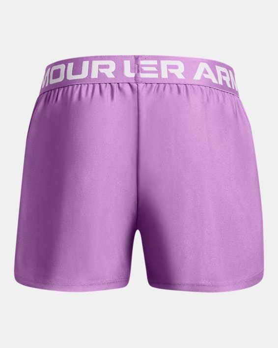 กางเกงขาสั้น UA Play Up สำหรับเด็กผู้หญิง in Purple image number 1
